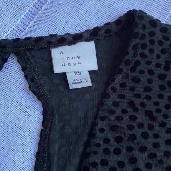 A New Day little black dress with deep v-neck and textured print. - Picture 3 of 14